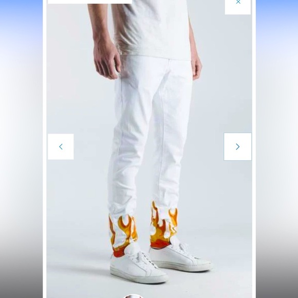 Embellished NWT denim la flame embroidered white denim size 28 $200 - Picture 1 of 10
